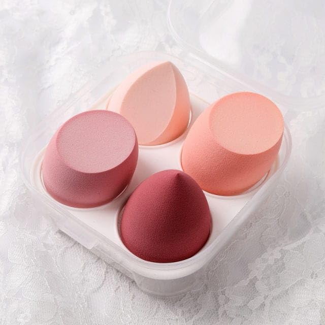 4Pc Professional beauty Makeup Sponges Blender Set and Storage Case, Foundation Blending Blender Flawles for Cream