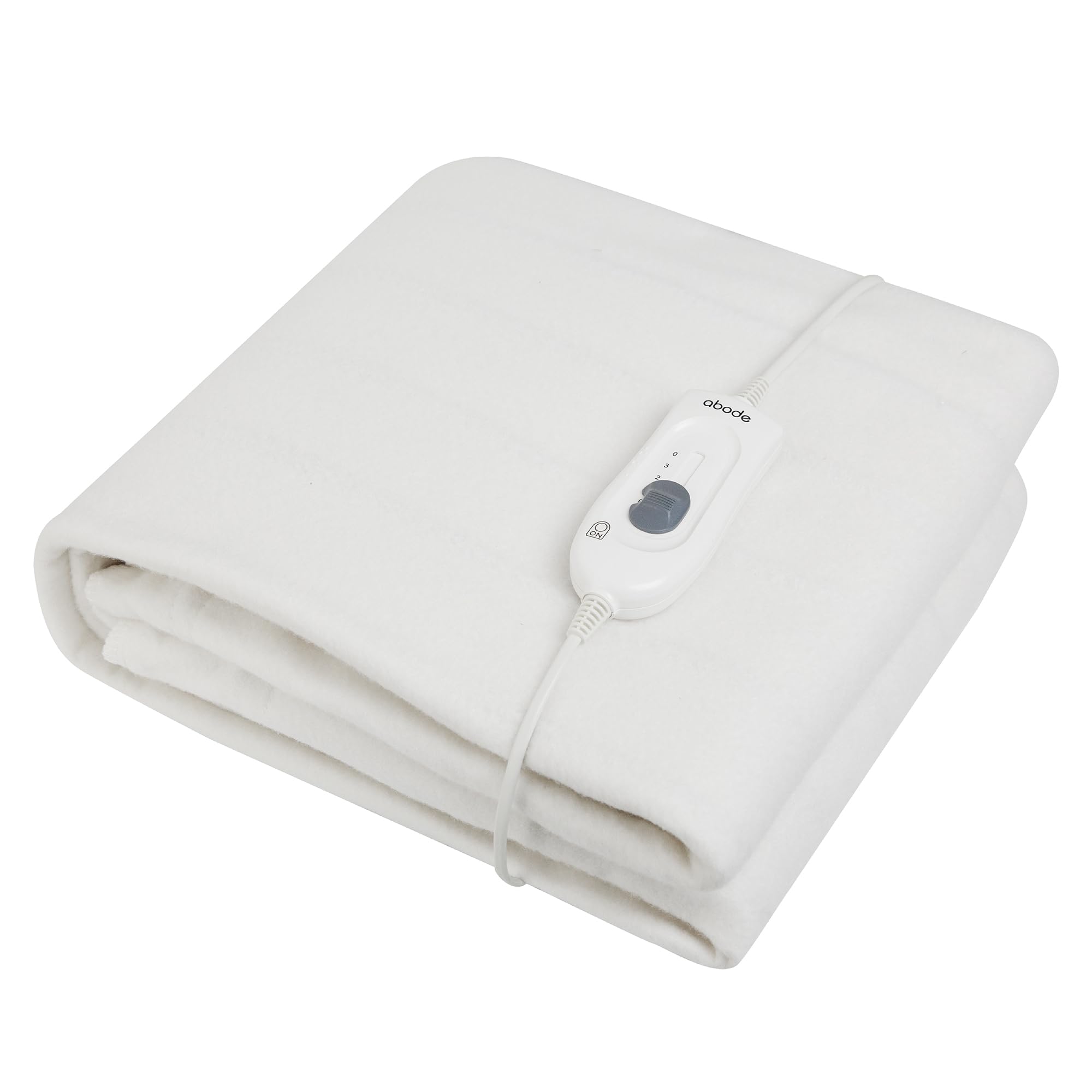 Abode Single Electric Blanket 60W White Heater with 3 Heat Settings, Preheat Function & De...
