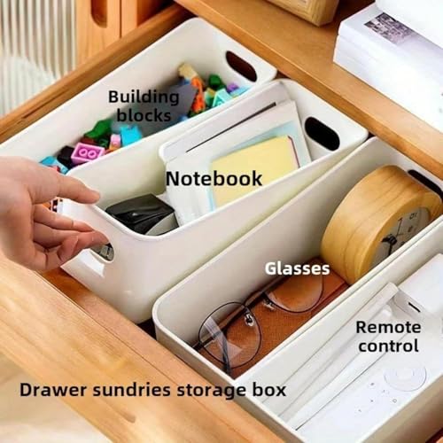Image of Multipurpose Plastic Storage Box Organizer - Slim Drawer Organizer Bins for Kitchen, Bathroom, Desk, Makeup, Stationery, Toys & Home Storage (8)