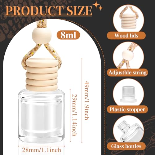 Image of AROIC Hanging Car Air Freshener - 6 Pack Luxury Leather Scent Air Freshener Set, Long-Lasting Natural Essential Oil Fragrance Diffuser Eliminates Odors,Ideal Business Gift for Car Accessories Unisex