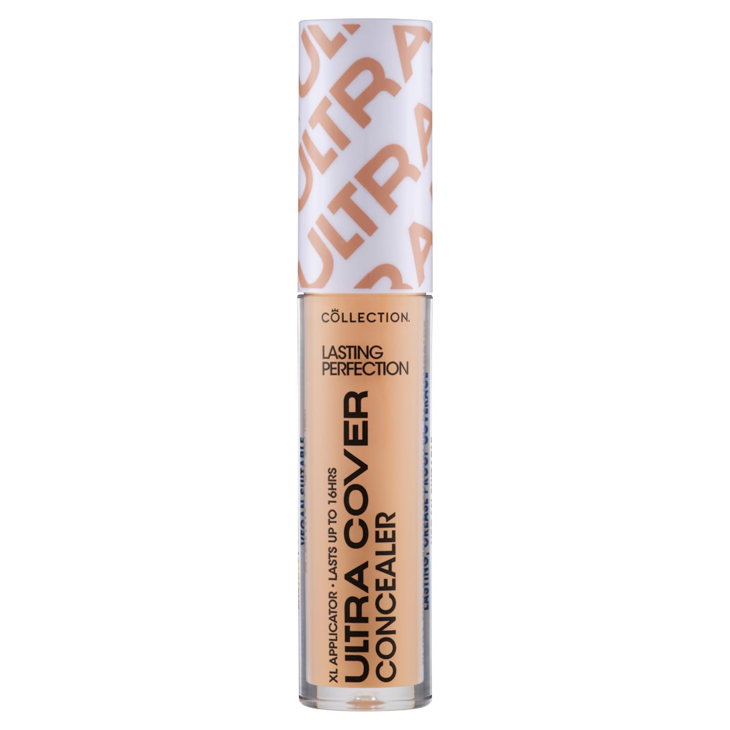 Collection Cosmetics Lasting Perfection Ultra Cover Concealer, Up to 16hr Wear, XL Applicator, Porcelain Cool (Toffee Warm)