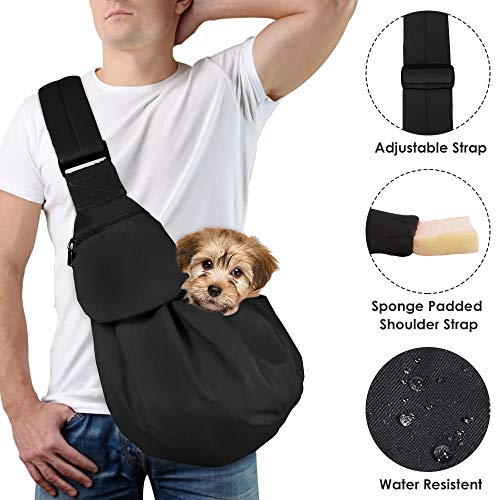 Lukovee Pet Sling, Hand Free Dog Sling Carrier Adjustable Padded Strap Tote Bag