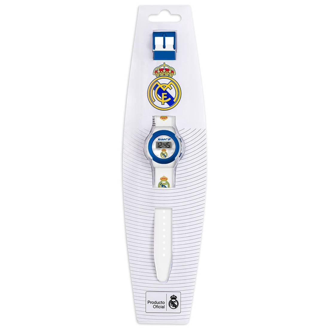 Real Madrid Reloj Digital de Cuarzo para niño con Correa de Silicona RM00014, Blanco, Correa - 4
