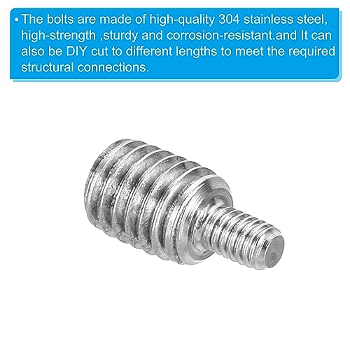 PATIKIL M4x6mm to M8x10mm Double End Threaded Stud Screw Bolt - Image 4