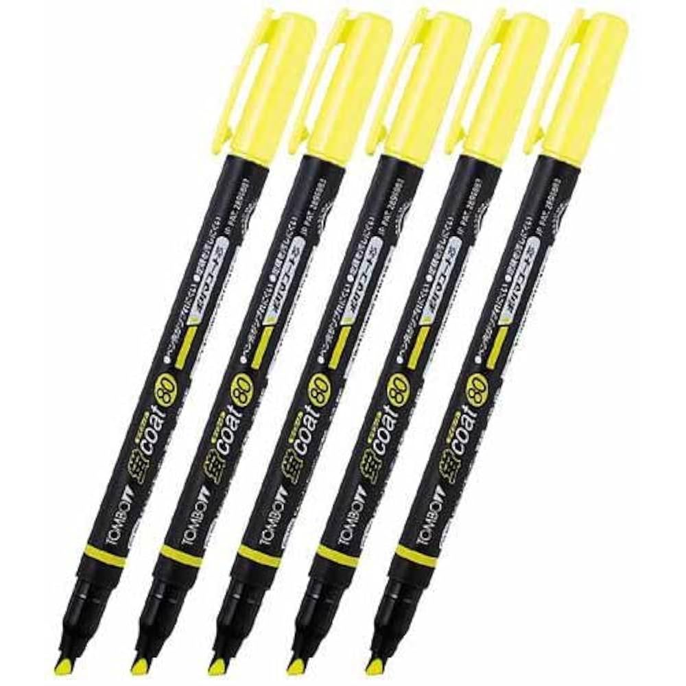 Tombow coat 80 蛍光イエローマーカー Amazon.co.jp: トンボ鉛筆 蛍光マーカー 蛍コート80 黄色 5本