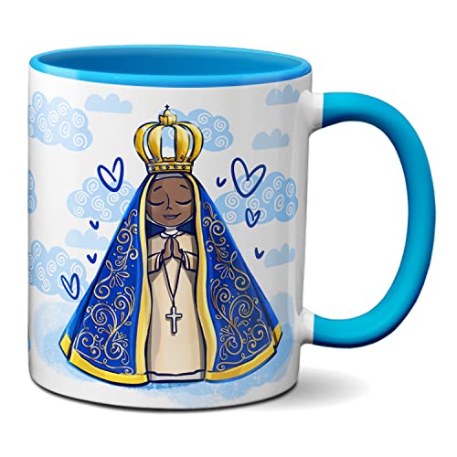 Caneca Padroeira Nossa Senhora Aparecida Guie Meus Passos (Azul)