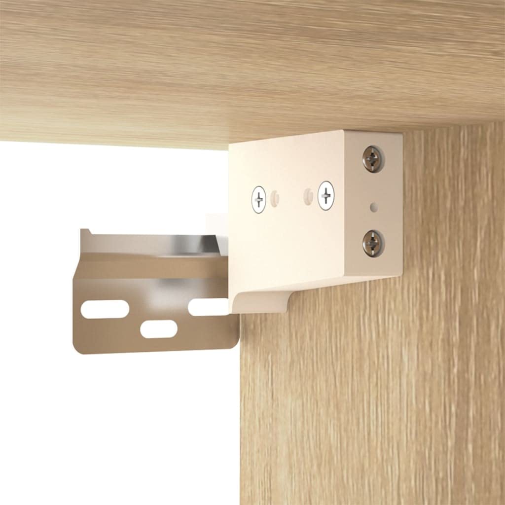 3-TLG. TV-Schrank-Set Sonoma-Eiche Holzwerkstoff, Hängend, Modernes Media-Center für Wohnzimmer, Viel Stauraum, Einfache Wandmontage, Langlebig