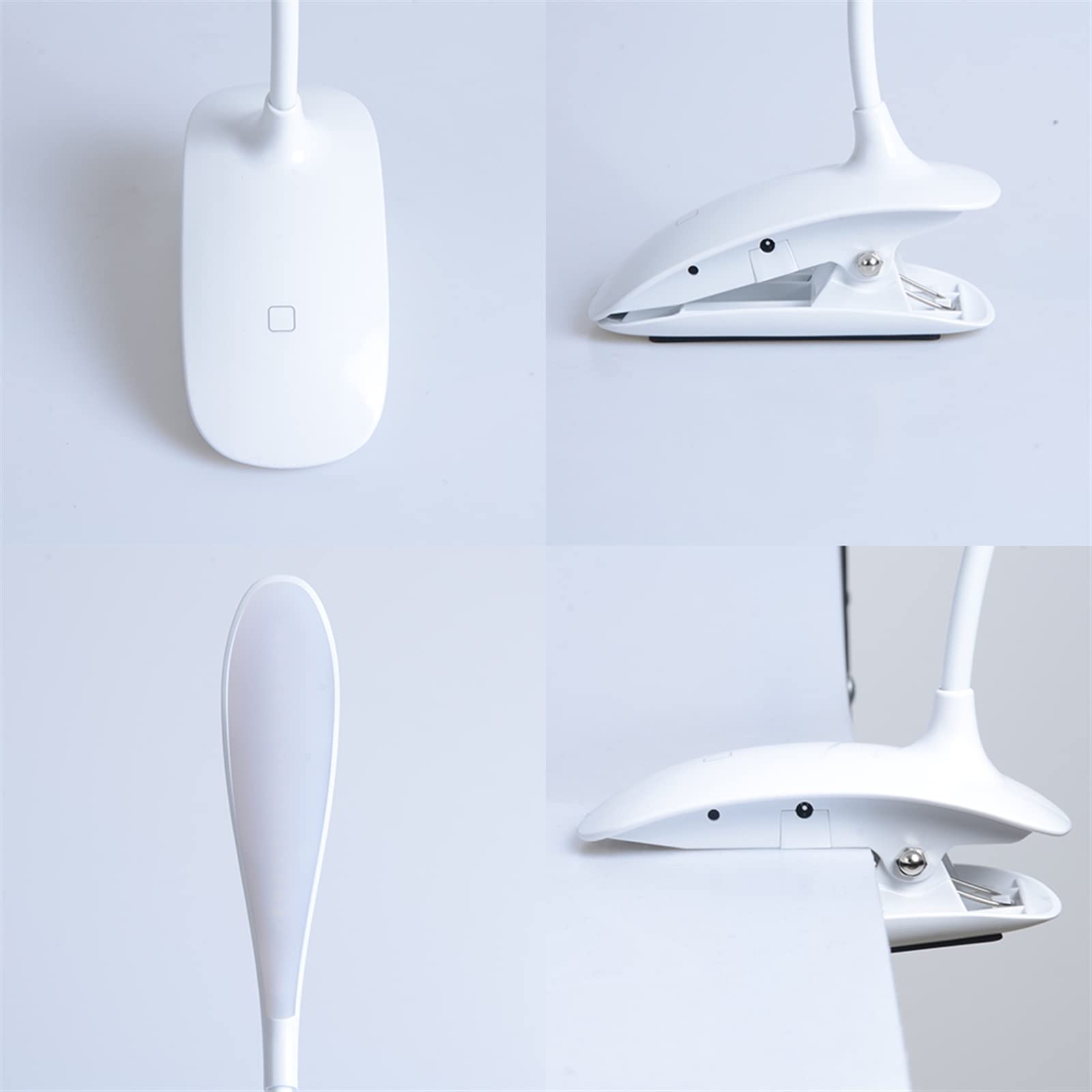 Lampe de bureau LED rechargeable pince flexible avec variateur de lumière tactile USB
