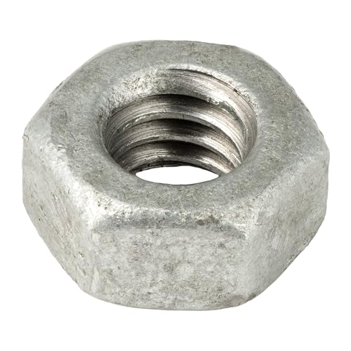 Image of 1 /4 inch-20 (100 Pack) Galvanized Grade 2 Hex Nuts, Coarse Thread, Hot Dipped, Industrial /Commercial Grade ASME B18.2.2 by Makers Bolt