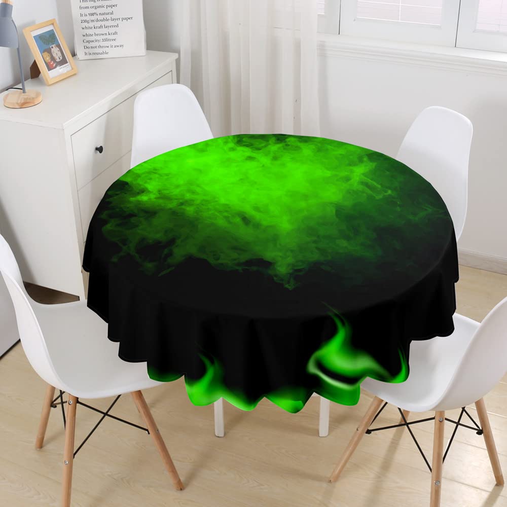 Morbuy Rondes Nappes Anti Taches, Flamme Imprimé Nappes Rondes Lavable