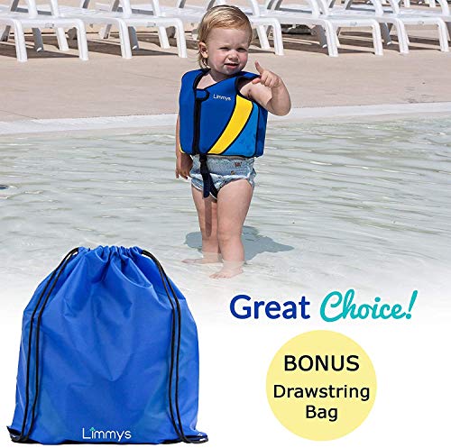Limmys Premium Neoprene Swim Vest for Children | Buoyancy Swimming Aid for Boys and Girls, Drawstring Bag Included (Small)