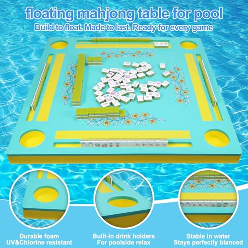 Mesa flotante doble cara para Mahjong y juegos de piscina miniatura 2