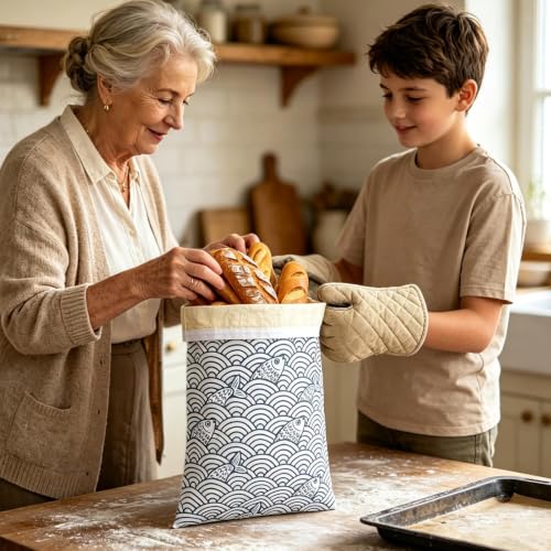 Bolsa de pan transportable que conserva la frescura de tus hogazas caseras intacta 7