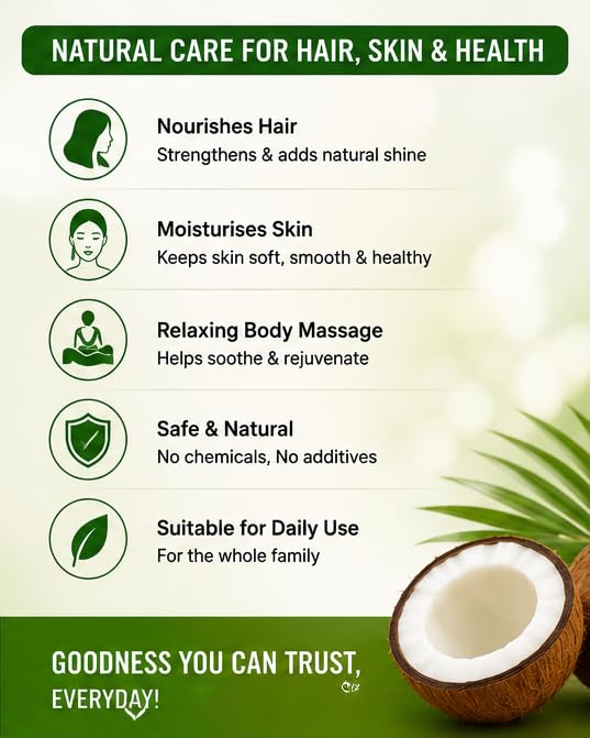 Image of OLIYANS Cold Pressed Coconut Oil Combo Pack (100ml + 1L) | Natural Oil for Hair, Skin & Cooking | Total 1.1L