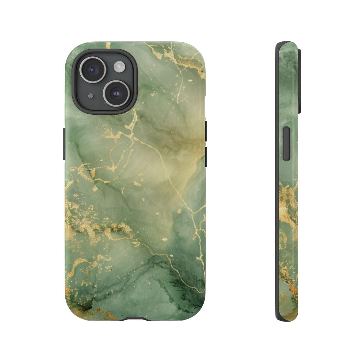 Coque iPhone 15 marbre vert style chic pour vos sorties et soirées