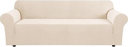 H.VERSAILTEX - Fundas elásticas para sofá, funda protectora removible para sofá, 1 pieza, tela de licra elástica y jacquard con textura cuadriculada