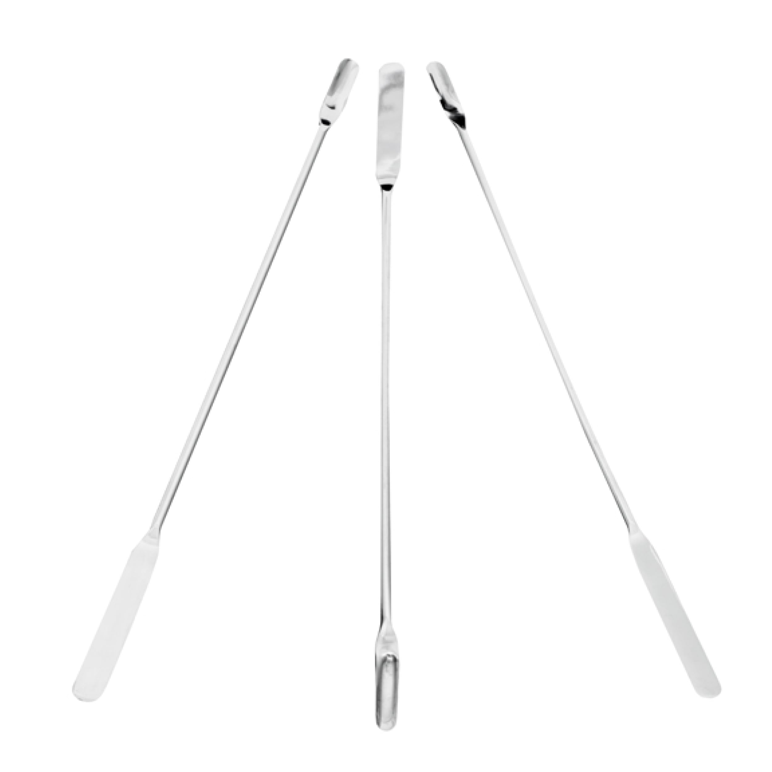 Níquel/SS Lab Cuchara espátulas con 0.5 "x 1.25" soporte de extremos, Hayman estilo; 3/PK