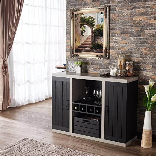 Furniture Of America Chelsean Industrial Cement-Like Buffet Sideboard Black 47.25" W X 15.6" D X 34.96 N/A #TOP1