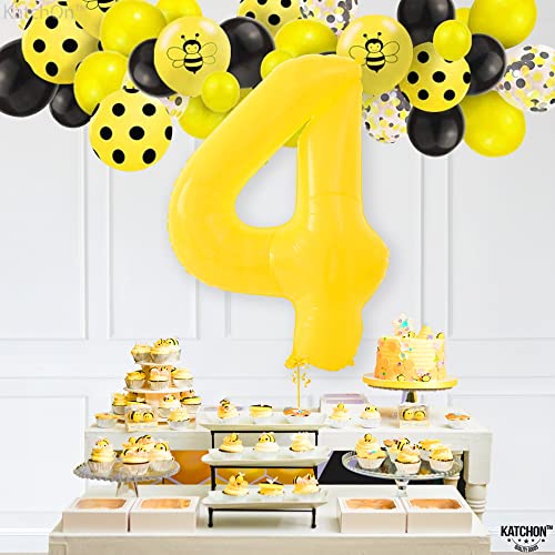 Image of KatchOn Yellow Number 4 Balloons 40 Inch, 4th Birthday Decorations for Boys