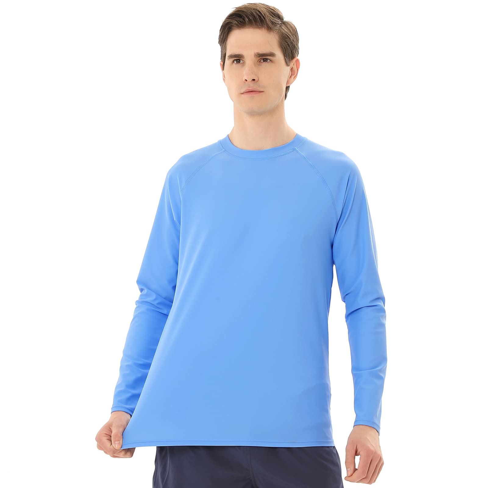 Maglietta Anti UV a Manica Lunga Uomo Rash Guard Shirt Costume da Bagno UPF 50+ Protezione Solare Asciugatura Rapida