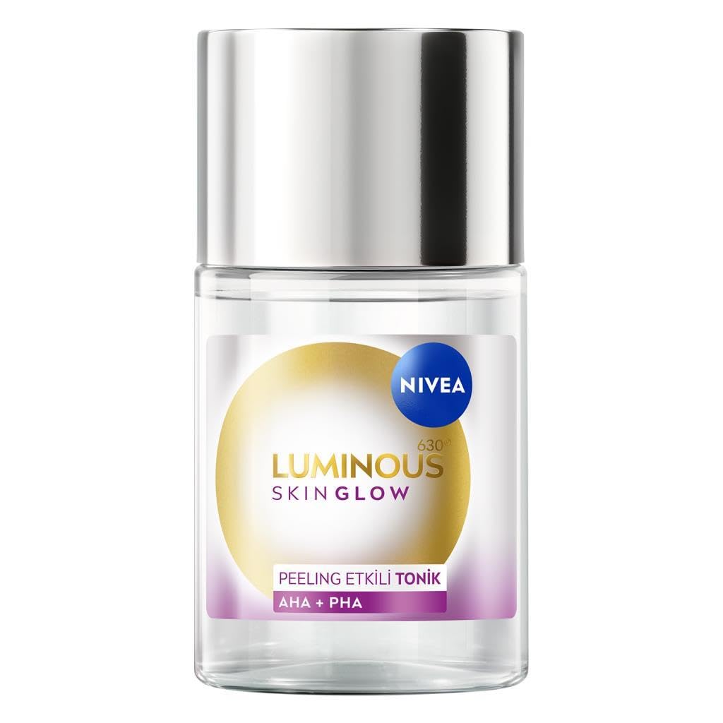 NIVEA Luminous630 Skin Glow Peeling Etkili Tonik 100 ml,Parlaklık, Aydınlık Cilt,Eşit Cilt Tonu, Gözenek Arındırıcı,AHA,BHA, Aloe Vera