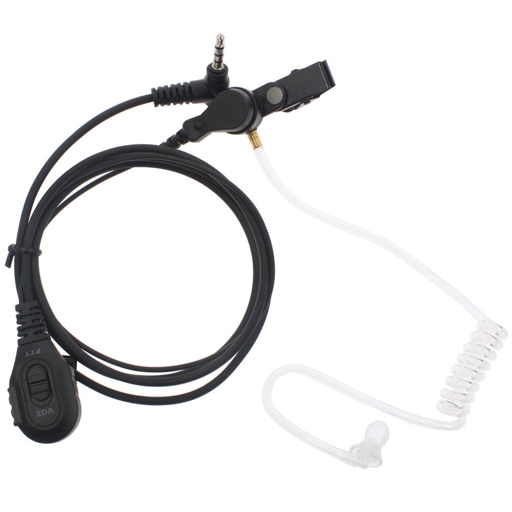 1 Pin Air Covert Acoustic Tube Earpiece Headset with PTT VOX Mic for Yaesu FT-50R VX-132 VX-410 VX-420 FT-60R VX-160
