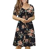 ❤ Sie können einen Gürtel und eine Jacke mit dem kurzen Ärmeln flowy Swing Maxikleid paaren, ein anderes schönes Aussehen wird auftreten.