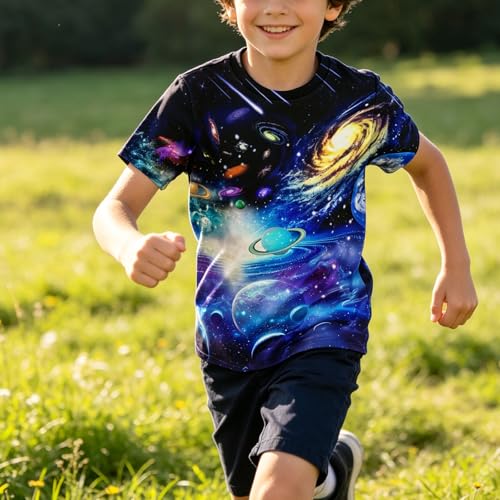 Image of Hgvoetty Boys Girls Graphic T-Shirts Kid 3D Casual Tops Tees for 6-16 Years | Youth Novelty Shirts, Bright Eye-Catching Design, Lightweight and Soft Material, Suit for Daily Sport, Party and School Wear