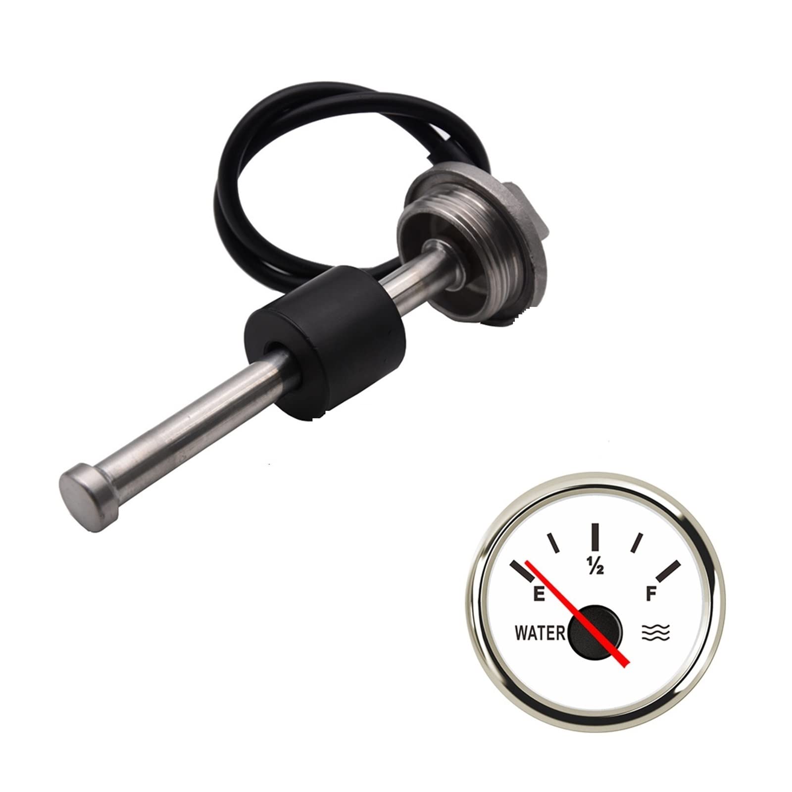 52mm Water Level Sensor & Gauge Kit With Backlight – 0-190Ohm For Tank Monitoring