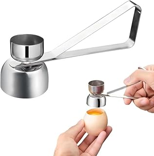 Egg Cracker Tool for Raw Eggs, Stainless Steel Egg Shell Opener Tool, Easy to Use, Ergonomic Design (1PC)