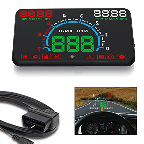Pantalla frontal universal para coche con interfaz GPS y aviso de exceso de velocidad 4
