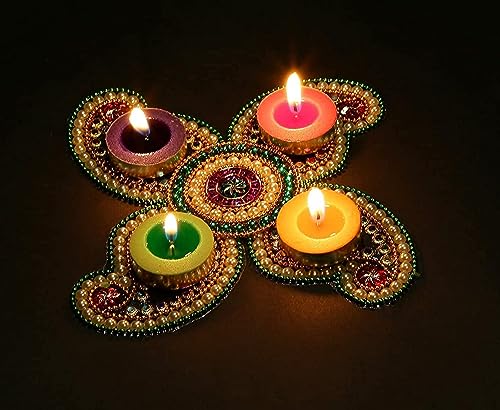 Image of Paraffin Wax Candles Smokeless & Long Lasting Perfect for Decoration of Diwali, Christmas, Dinner, Wedding Parties, Church, Spa, Restaurant(Multicolor, Set of 50 - Burn Time 2 Hr)