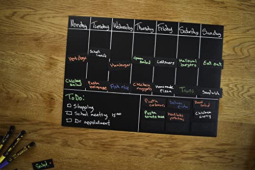 Easyphresh - Magnetic Weekly Meal Planner Chalkboard For Fridge Or Wall To Make Meal Planning Easy, Easy To Use Blackboard For Kitchen Refrigerator, Includes 5 Liquid Chalk Markers & 28 Magnet Labels #TOP4