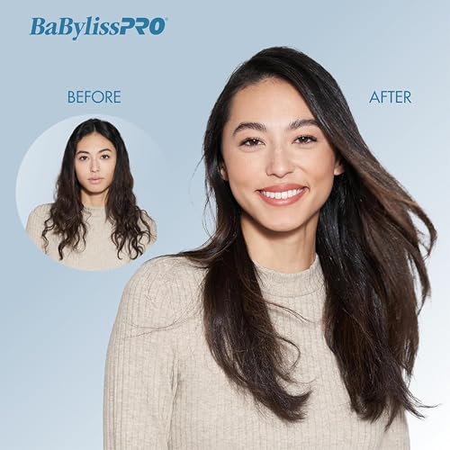 BaBylissPRO Nano Titanium Hairdryer, Ionic and Ceramic Blowdryer with 2 speeds, 3 heat settings and a built-in stand, 1700 Watts for Efficient Hair Drying