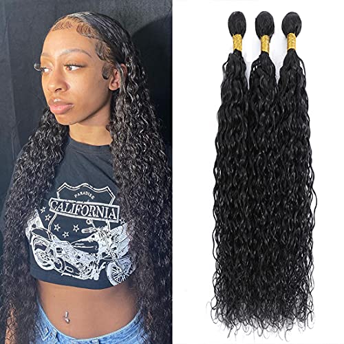 Water Wave Human Hair Bundle Brazilian Remy Hair Bundle Black 3 Bundle Hair Weave For Women Wet And Wavy Deep Water Hair Bundle Grade 8A 24 26 28 inch