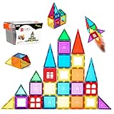 Best Choice Products 32-Piece Kids Colorful Magnetic Tiles Set 3D Construction Magnet Building Blocks Educational STEM Toy with Case - Multicolor