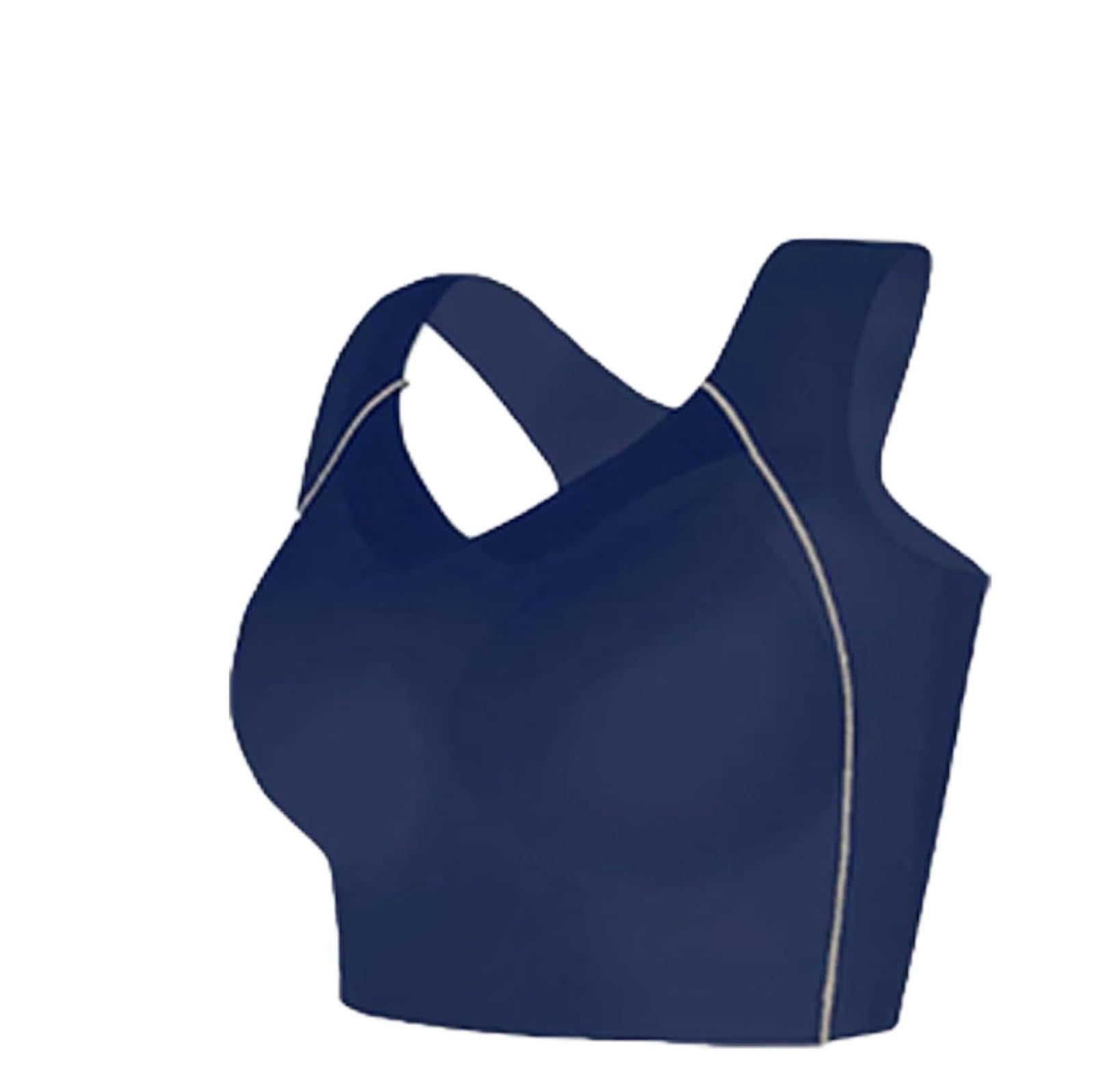 Liketonline Push-Up Full Cup Bra, Push up Full Cup Pads Large Size Breathable Bras, Wire Free Push-Up Bra, Back Support Bra (Blue,L)