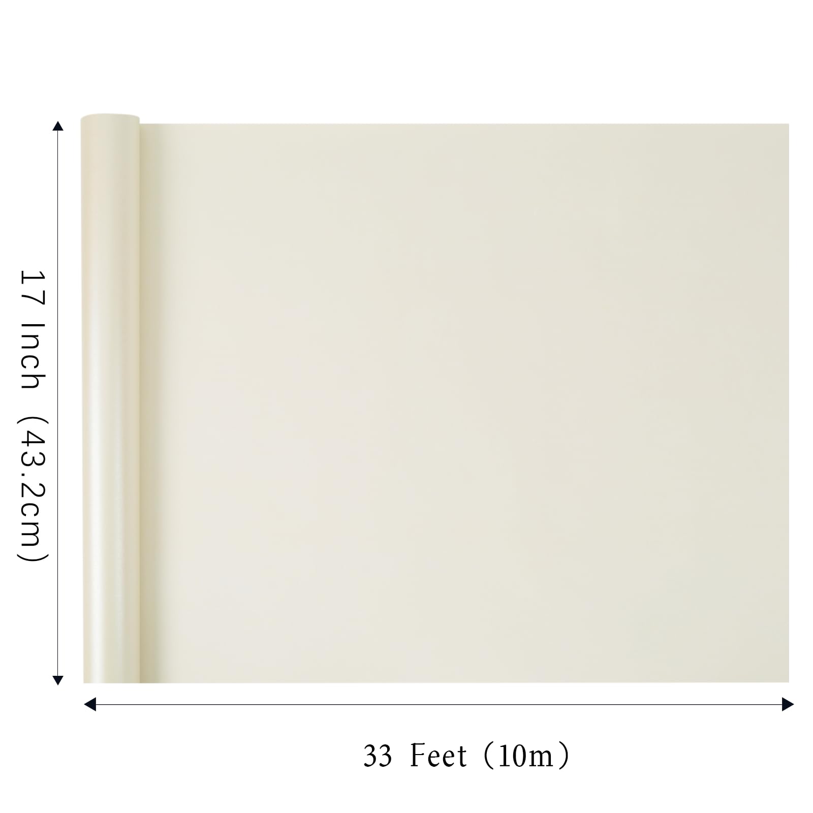 BIOBROWN Geschenkpapier Rolle 43 cm x 10 m Cremeweiß Perlmutt-Glanz Geschenkpapier in Einfarbig Ideal für Feiertage, Hochzeit, Valentinstag, Geburtstag & Taufe