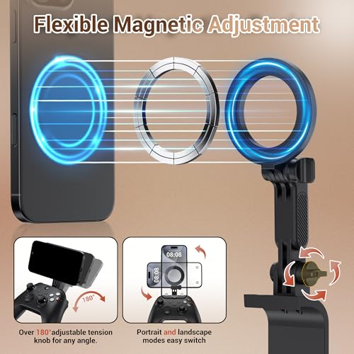 KIWIFOTOS - Support magnétique pour manette de jeu sans fil Xbox (modèle 1914), pince magnétique pour mobile, support réglable pour téléphone portable compatible avec la manette de jeu sans fil Xbox – vue 3