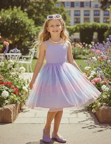 Image of PATPAT Girl's Tulle Dress Tutu Party Birthday Poster Formal Fancy Flower Princess Dresses