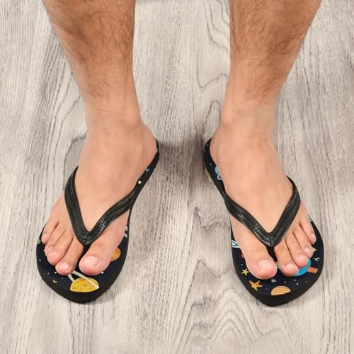 Mens Flip Flops Space PlanetsSandal Flip Flops for Women Summer Beach Slipper 214B27854
