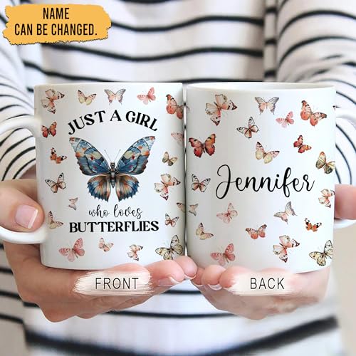 Taza de cerámica personalizada con mariposas 11oz miniatura 2