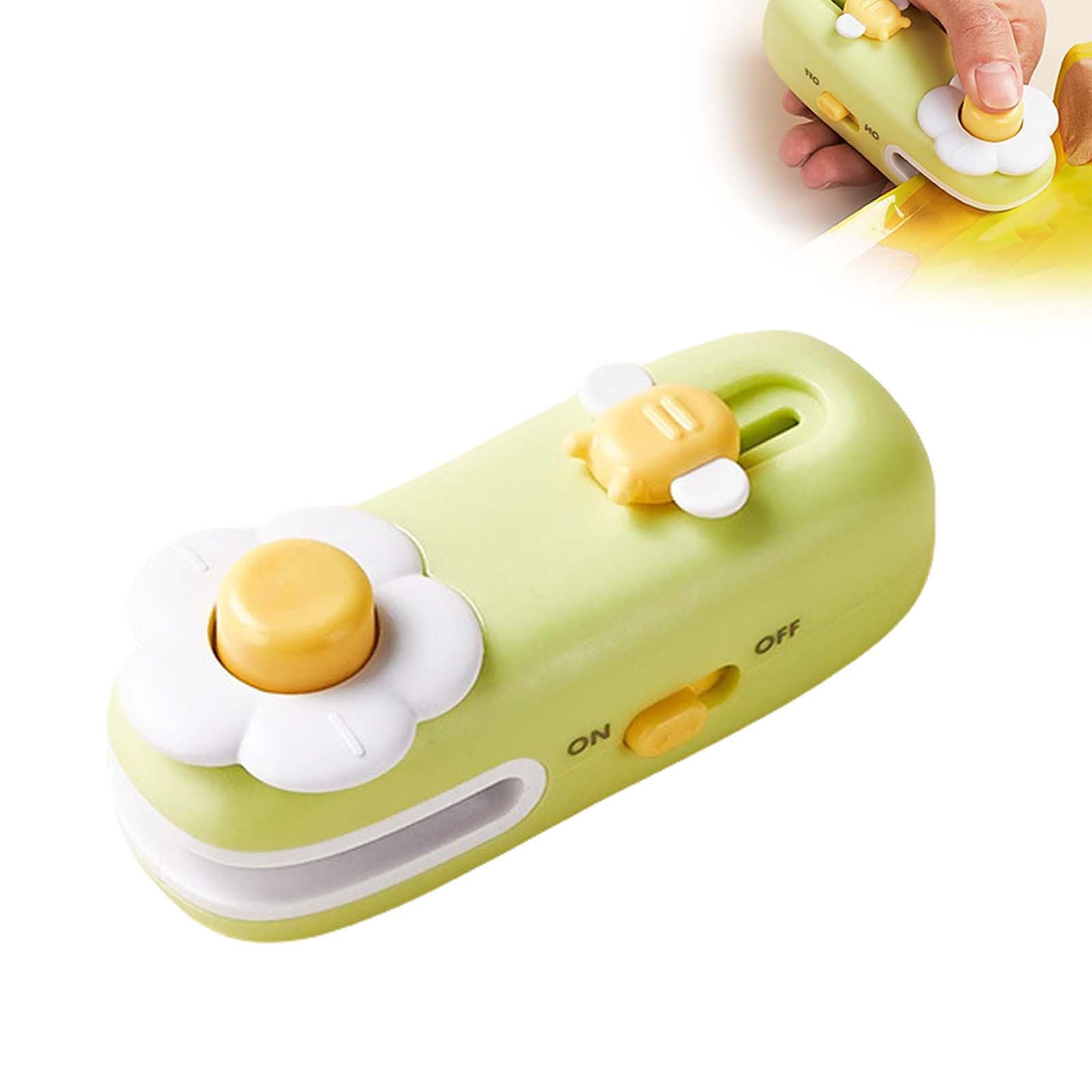 Mini Bag Sealer, 2 in 1 Magnet Heat Sealer with Cutter, Rechargeable USB C Bag Heat Seal Machine, Portable Sealer Machine Sealer for Plastic Bags Chip Storage Snacks Freshness (Green, 1PC)