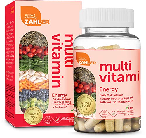 Zahler Multivitamin Energy, Daily Multivitamin +Energy Boosting Support, Multivitamin for Women and Men with Iron, Certified Kosher, 60 Capsules