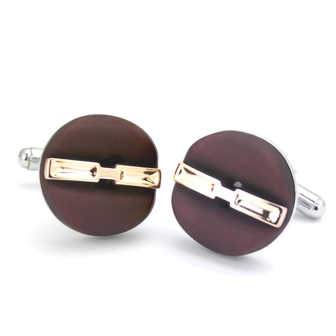Kavove The Classic Burgundy & Golden Cufflinks For Men (B0CQG675QD) Amazon Price History, Amazon Price Tracker