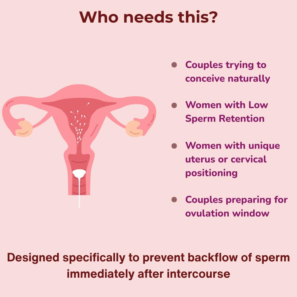 B-Arm Reusable Conception Aid Cup for Women| Leak Proof Pregnancy Aid Cup with 9 cm Long Stem for Easy Removal| Soft & Flexible Fertility Support Cup for Natural Conception & Pregnancy 2