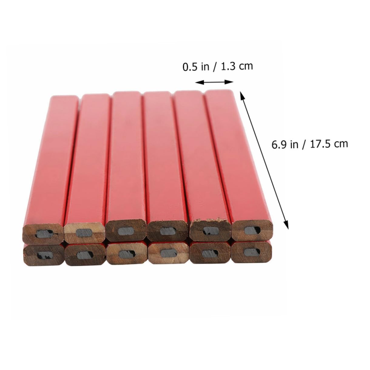 Matite Piatte in Legno Rosse Per Carpentiere Set Da Edilizia Antirotolamento Per Marcatura Su Legno E Materiali Da Costruzione