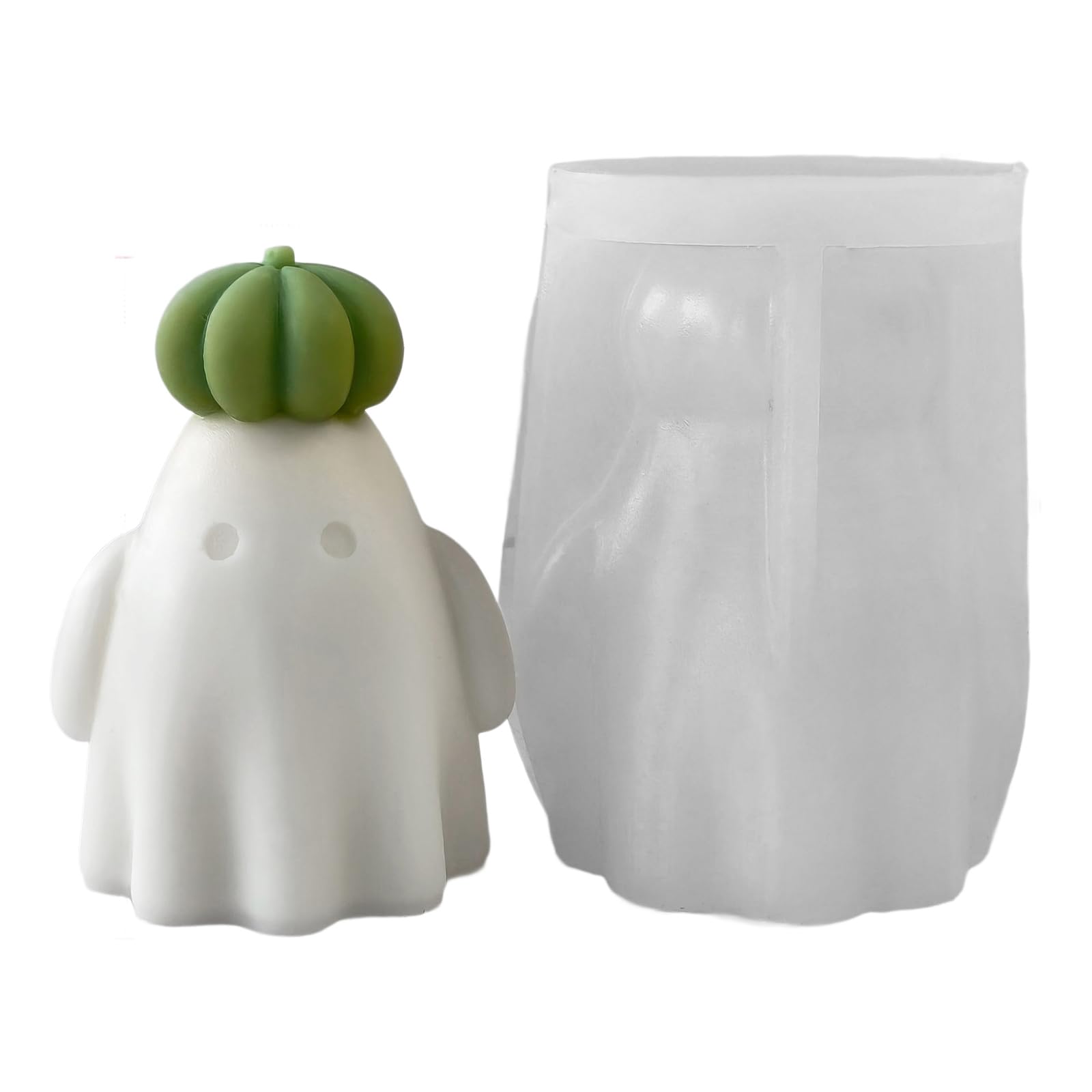 Jazuaiao Ghostly Silicone Molds Halloween Themed for Making Soap Chocolate Holiday Decoration Resin Craft Ghostly Pumpkin Halloween Soap Chocolate Crafting Supplies