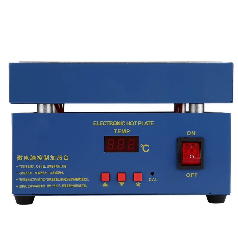 Vorheizstation, gleichmäßige Vorwärmstation LED Mikrocomputer Elektrische Heizplatte 200 * 200mm AC 800W, Warmhalteplatte Elektrisch Tellerwärmer Elektrisch PCB Heizung Vorwärmen Löten Vorwärmstation