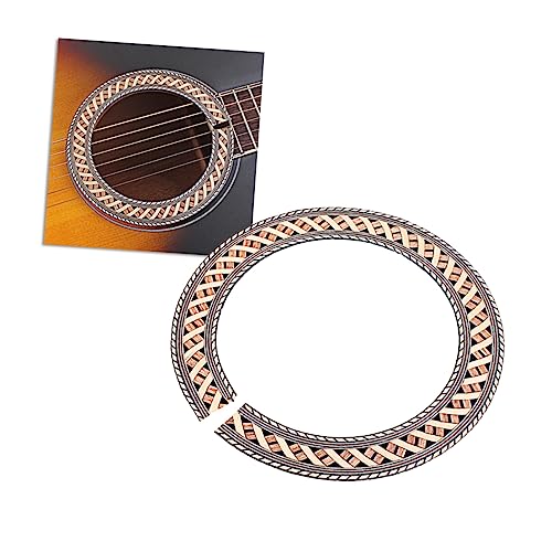 Holibanna Wooden Guitar Rosette Decals Curved Inlay Strips for Acoustic and Electric Guitars Easy Application Laminated Design Non Damaging to Sound Quality